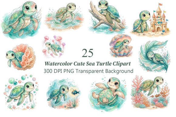 Download Sea Turtles Watercolor PNG Clipart - Premium Resources