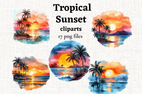 Download Tropicsl Sunset on the Beach Graphics - Beach graphics Collection
