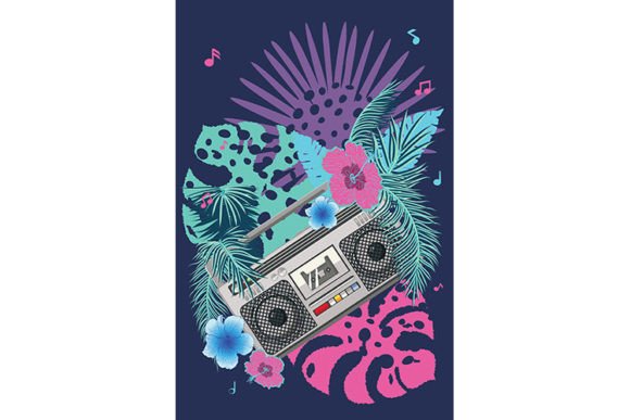 Download Boombox Tropical Party Poster - Tropical party Collection