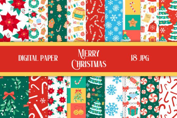 Download Christmas Digital Paper Xmas Patterns - Xmas patterns Collection