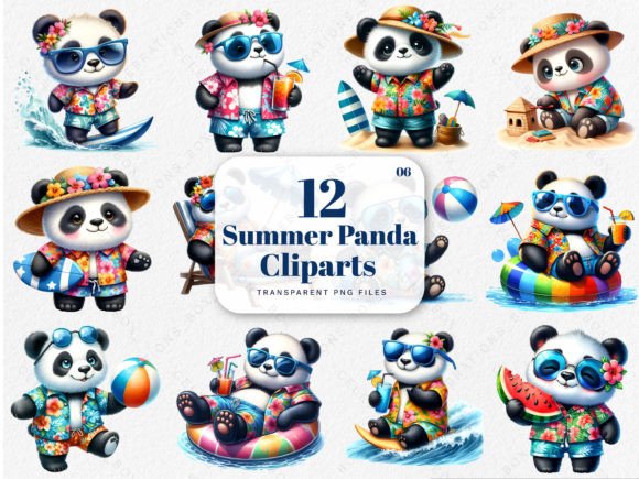 Download Watercolor Hawaii Summer Panda Clipart - Premium Resources