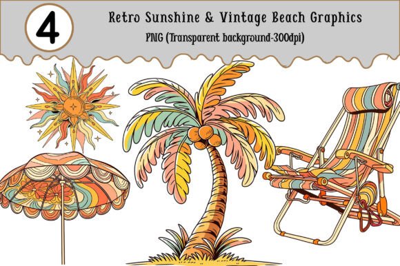 Download Retro Sunshine &amp; Vintage Beach Graphics - Beach graphics Collection